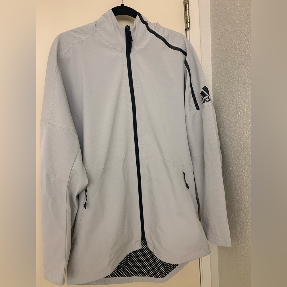 Adidas Original Athletic Stadium Double-Zip Hooded Jacket, Large (Mens)